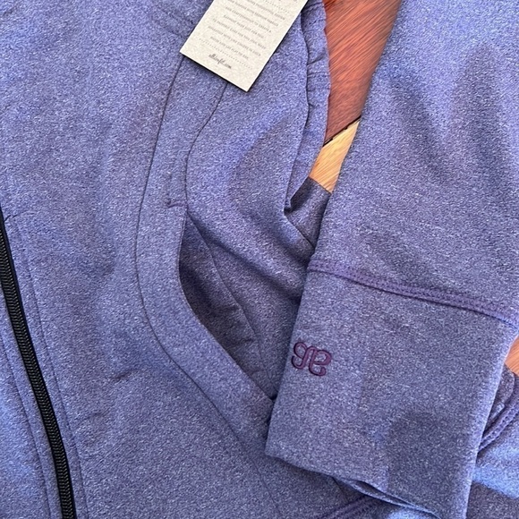 ๐ธ New Albion Zip Up Sweater Jacket Peplum Purple Small - Picture 2 of 6